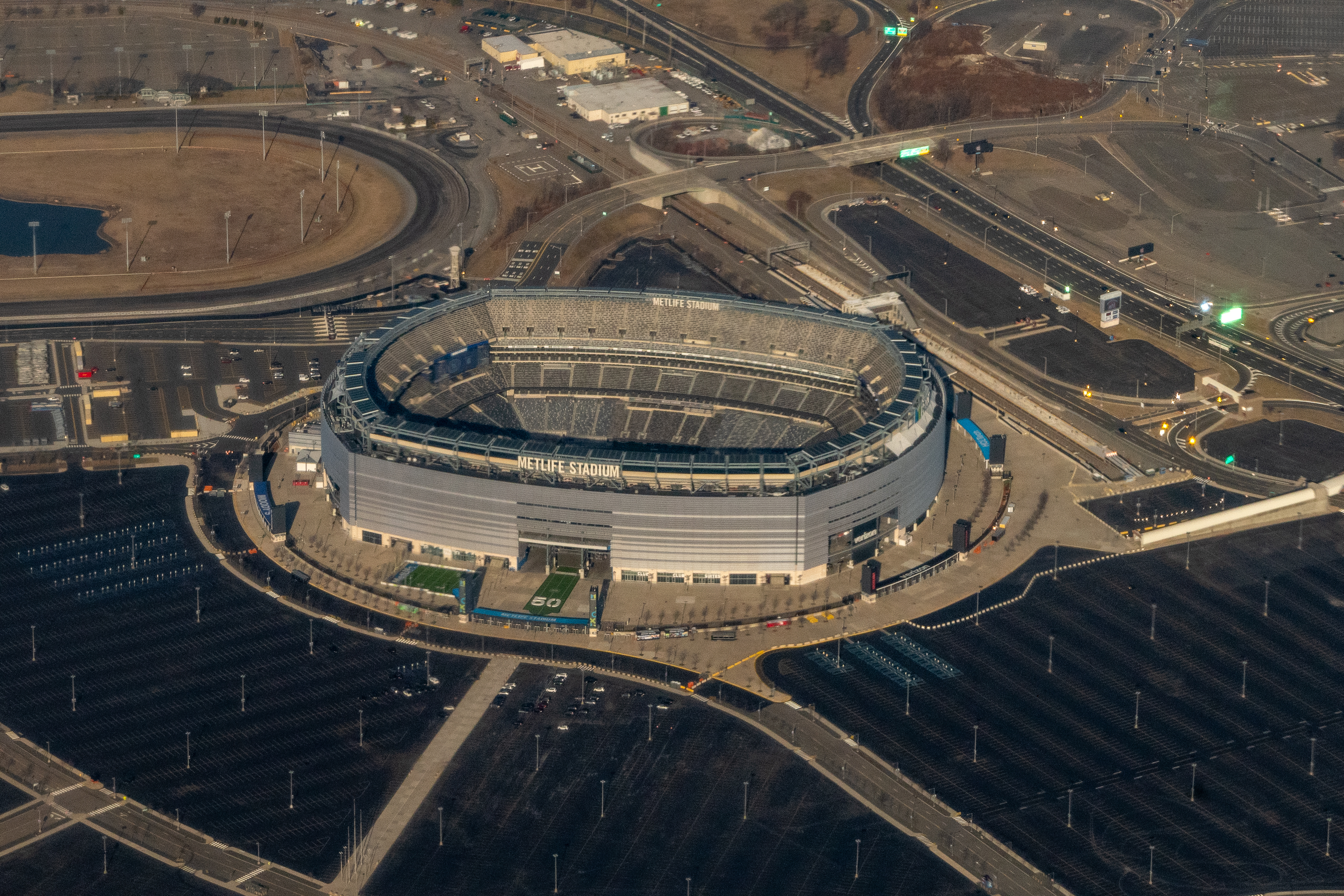 New Jersey stadium madártávlatból