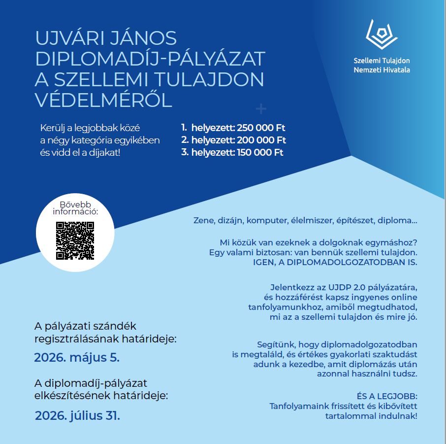 Ujvári diplomadíj-pályázat 2026 tavasz Ujvári diplomadíj-pályázat 2026 tavasz